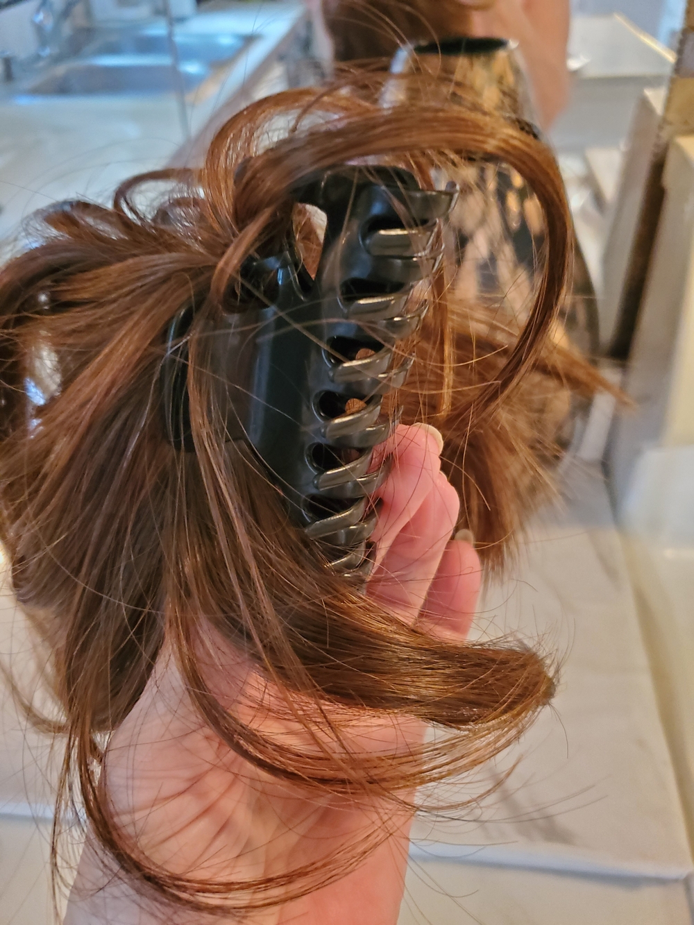 Brown Clip-In Hair Topper - Natural Shine - Picture 3 of 6